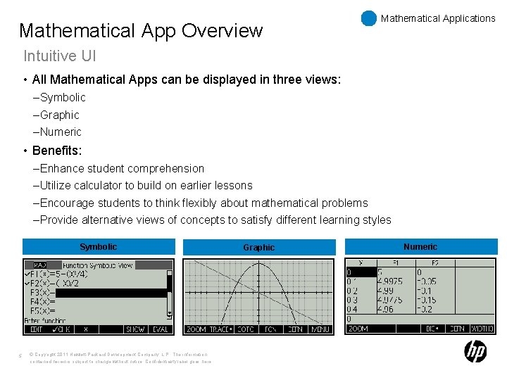 Mathematical App Overview Mathematical Applications Intuitive UI • All Mathematical Apps can be displayed