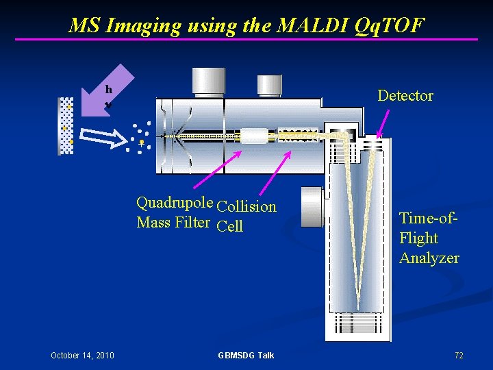 MS Imaging using the MALDI Qq. TOF h Detector + Quadrupole Collision Mass Filter