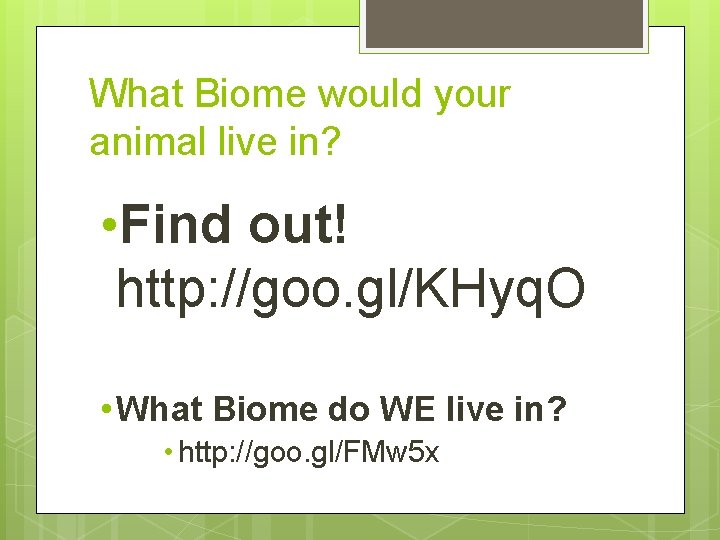 What Biome would your animal live in? • Find out! http: //goo. gl/KHyq. O