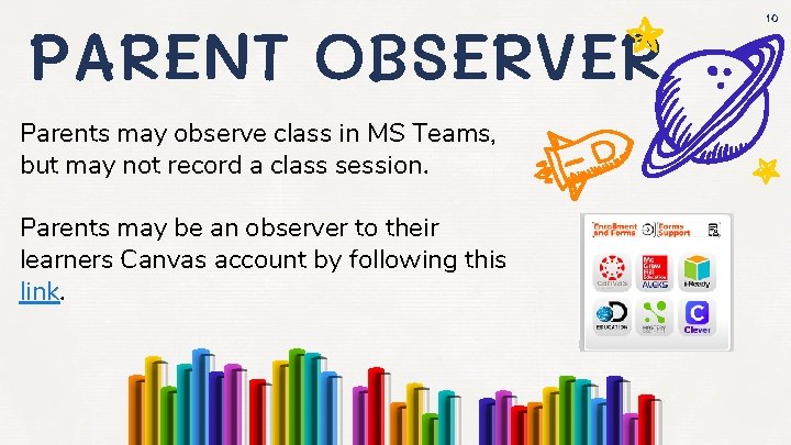 PARENT OBSERVER Parents may observe class in MS Teams, but may not record a
