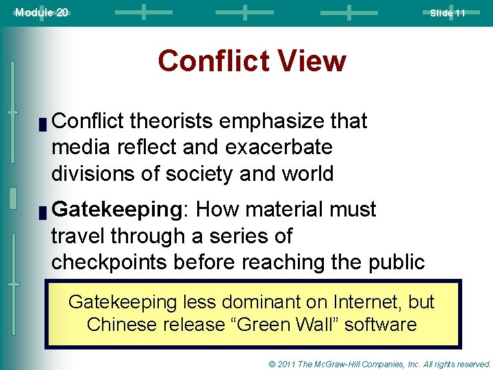 Module 20 Slide 11 Conflict View █ █ Conflict theorists emphasize that media reflect Module 20 Slide 11 Conflict View █ █ Conflict theorists emphasize that media reflect