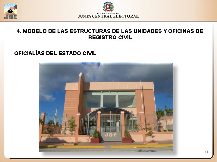 4. MODELO DE LAS ESTRUCTURAS DE LAS UNIDADES Y OFICINAS DE REGISTRO CIVIL OFICIALÍAS