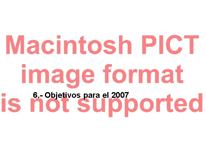 6. - Objetivos para el 2007 