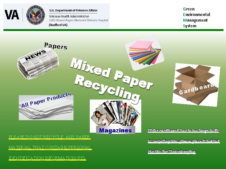 Green Environmental Management System Papers Mix ed P ape Rec r y c l