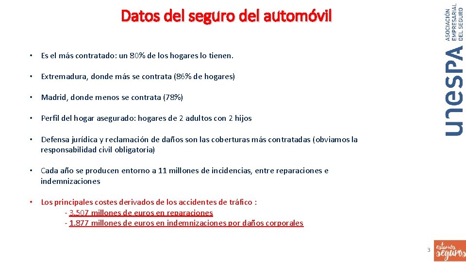 Datos del seguro del automóvil • Es el más contratado: un 80% de los Datos del seguro del automóvil • Es el más contratado: un 80% de los