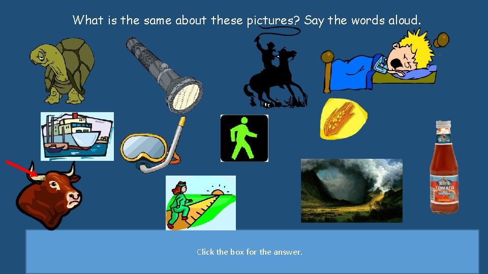 What is the same about these pictures? Say the words aloud. They all have