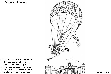 Tébessa – Theveste Le ballon Caracalla survole la porte Caracalla à Tébessa. Scène imaginée