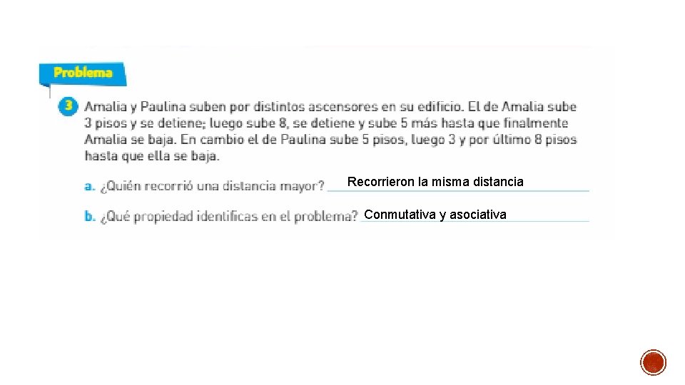 Recorrieron la misma distancia Conmutativa y asociativa 