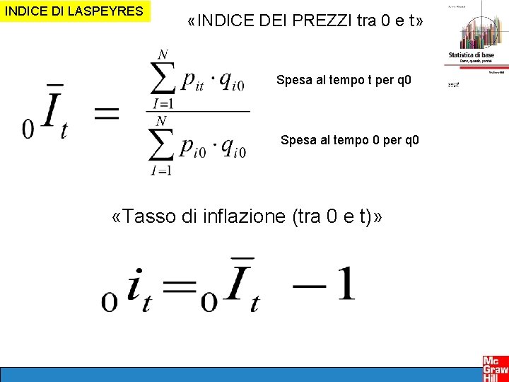 INDICE DI LASPEYRES «INDICE DEI PREZZI tra 0 e t» Spesa al tempo t