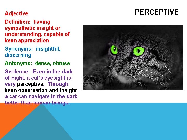 Adjective Definition: having sympathetic insight or understanding, capable of keen appreciation Synonyms: insightful, discerning Adjective Definition: having sympathetic insight or understanding, capable of keen appreciation Synonyms: insightful, discerning