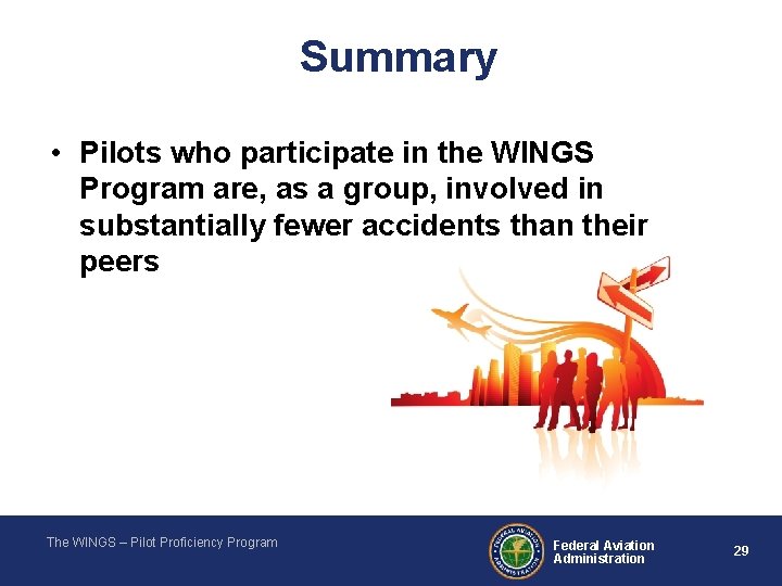 Summary • Pilots who participate in the WINGS Program are, as a group, involved
