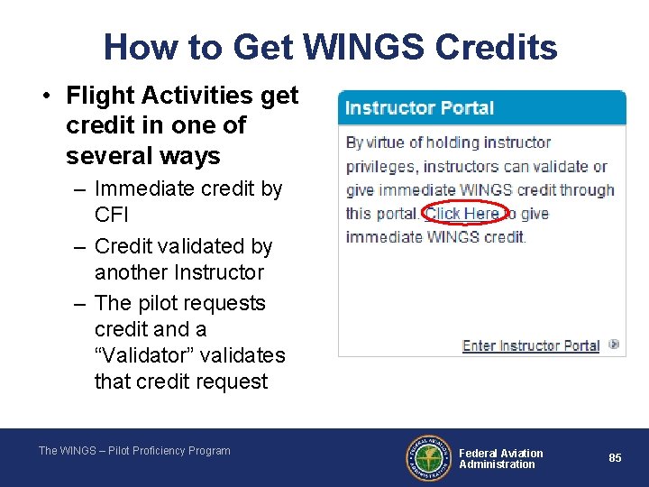 How to Get WINGS Credits • Flight Activities get credit in one of several