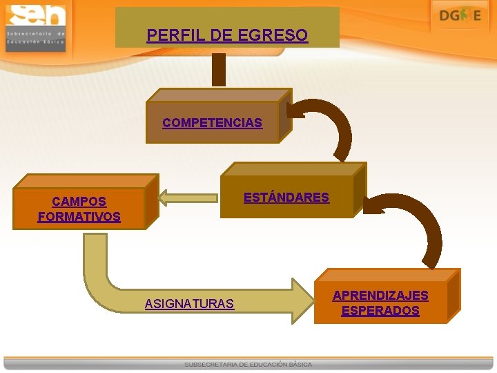 PERFIL DE EGRESO COMPETENCIAS ESTÁNDARES CAMPOS FORMATIVOS ASIGNATURAS APRENDIZAJES ESPERADOS 