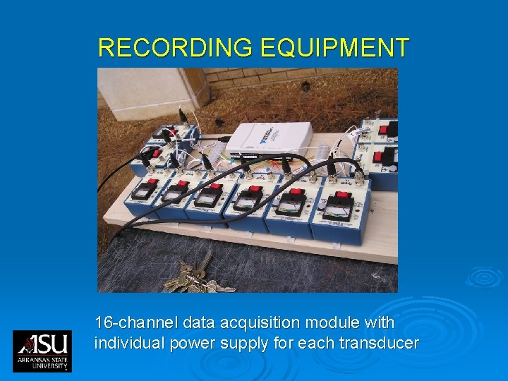 RECORDING EQUIPMENT 16 -channel data acquisition module with individual power supply for each transducer RECORDING EQUIPMENT 16 -channel data acquisition module with individual power supply for each transducer