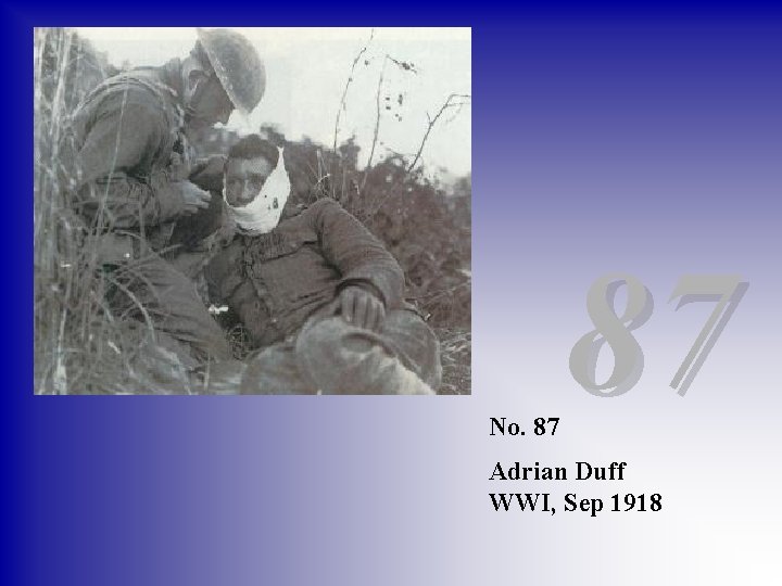 No. 87 87 Adrian Duff WWI, Sep 1918 