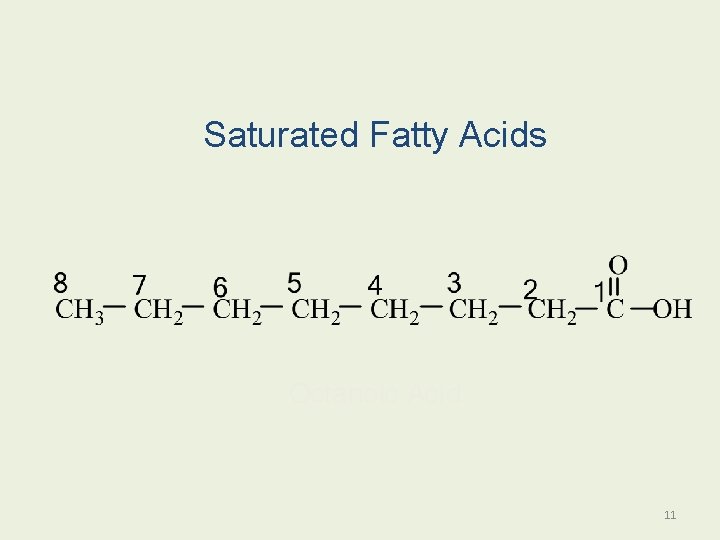 Saturated Fatty Acids Octanoic Acid 11 