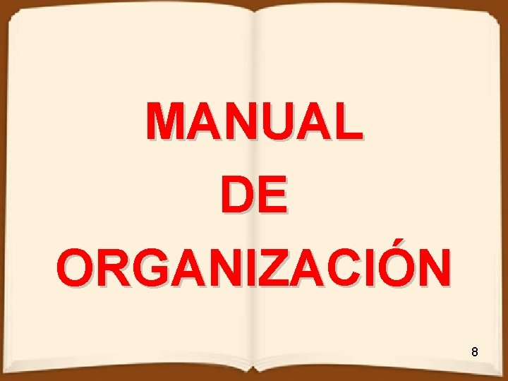 MANUAL DE ORGANIZACIÓN 8 