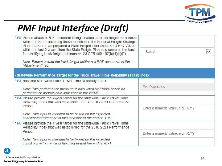 PMF Input Interface (Draft) 14 