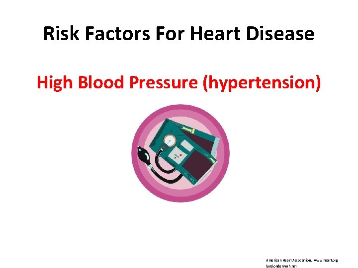 Risk Factors For Heart Disease High Blood Pressure (hypertension) American Heart Association. www. heart.