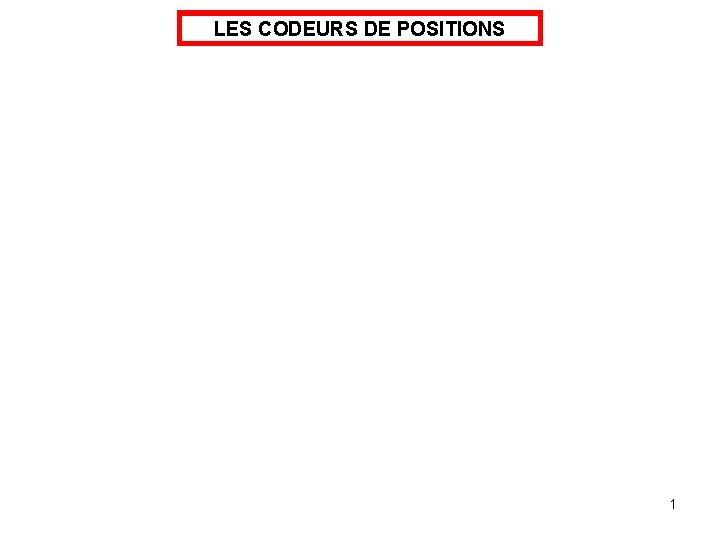 LES CODEURS DE POSITIONS 1 