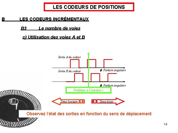 LES CODEURS DE POSITIONS B LES CODEURS INCRÉMENTAUX B 3 Le nombre de voies