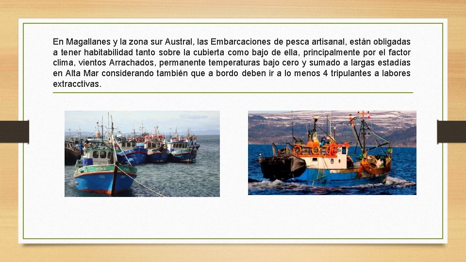 En Magallanes y la zona sur Austral, las Embarcaciones de pesca artisanal, están obligadas