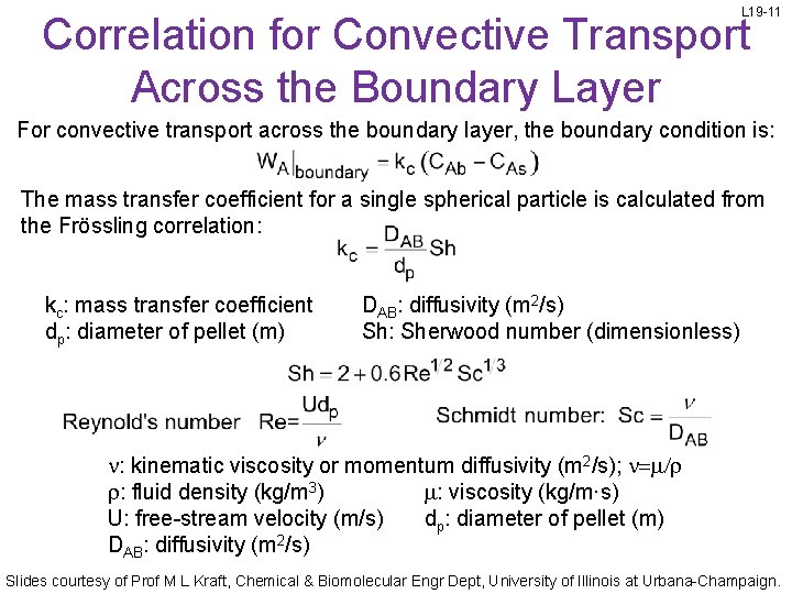 L 19 -11 Correlation for Convective Transport Across the Boundary Layer For convective transport