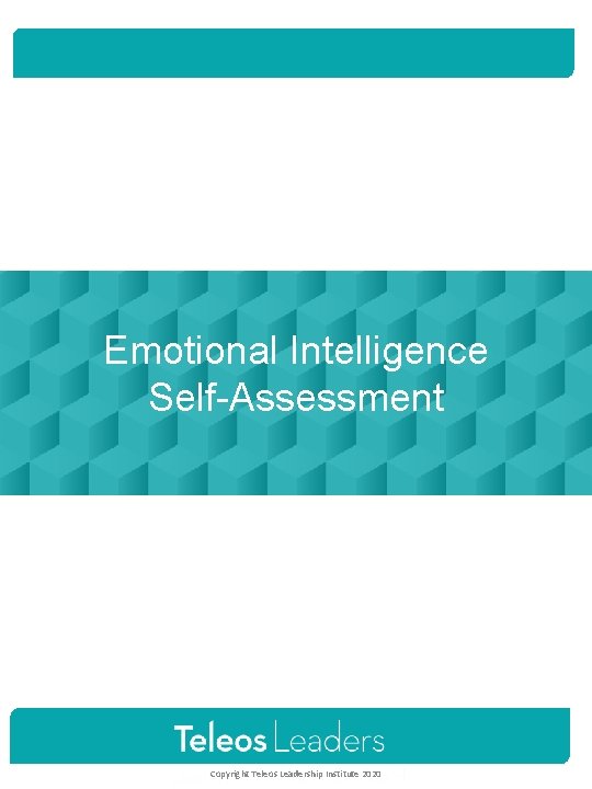 Emotional Intelligence Self-Assessment Copyright Teleos Leadership Institute 2020 