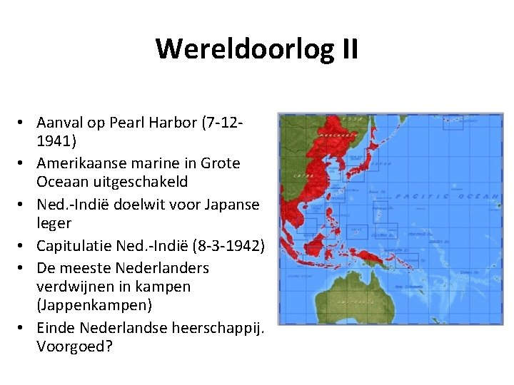 Wereldoorlog II • Aanval op Pearl Harbor (7 -121941) • Amerikaanse marine in Grote