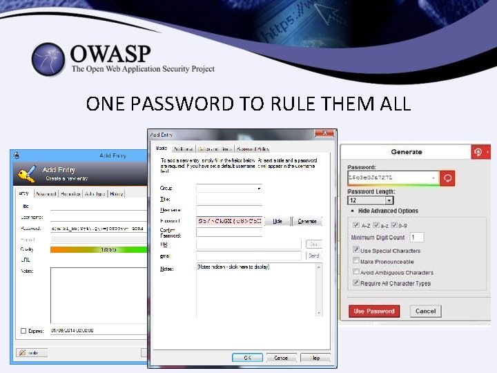 ONE PASSWORD TO RULE THEM ALL ONE PASSWORD TO RULE THEM ALL
