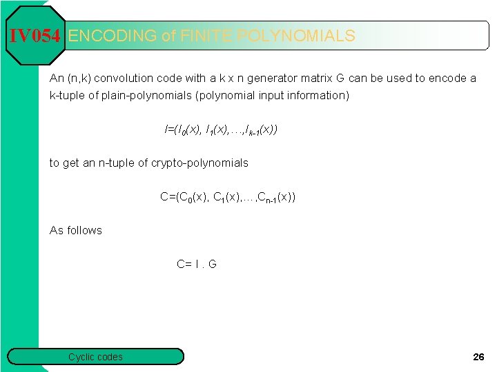 Iv 054 Chapter 3 Cyclic And Convolution Codes