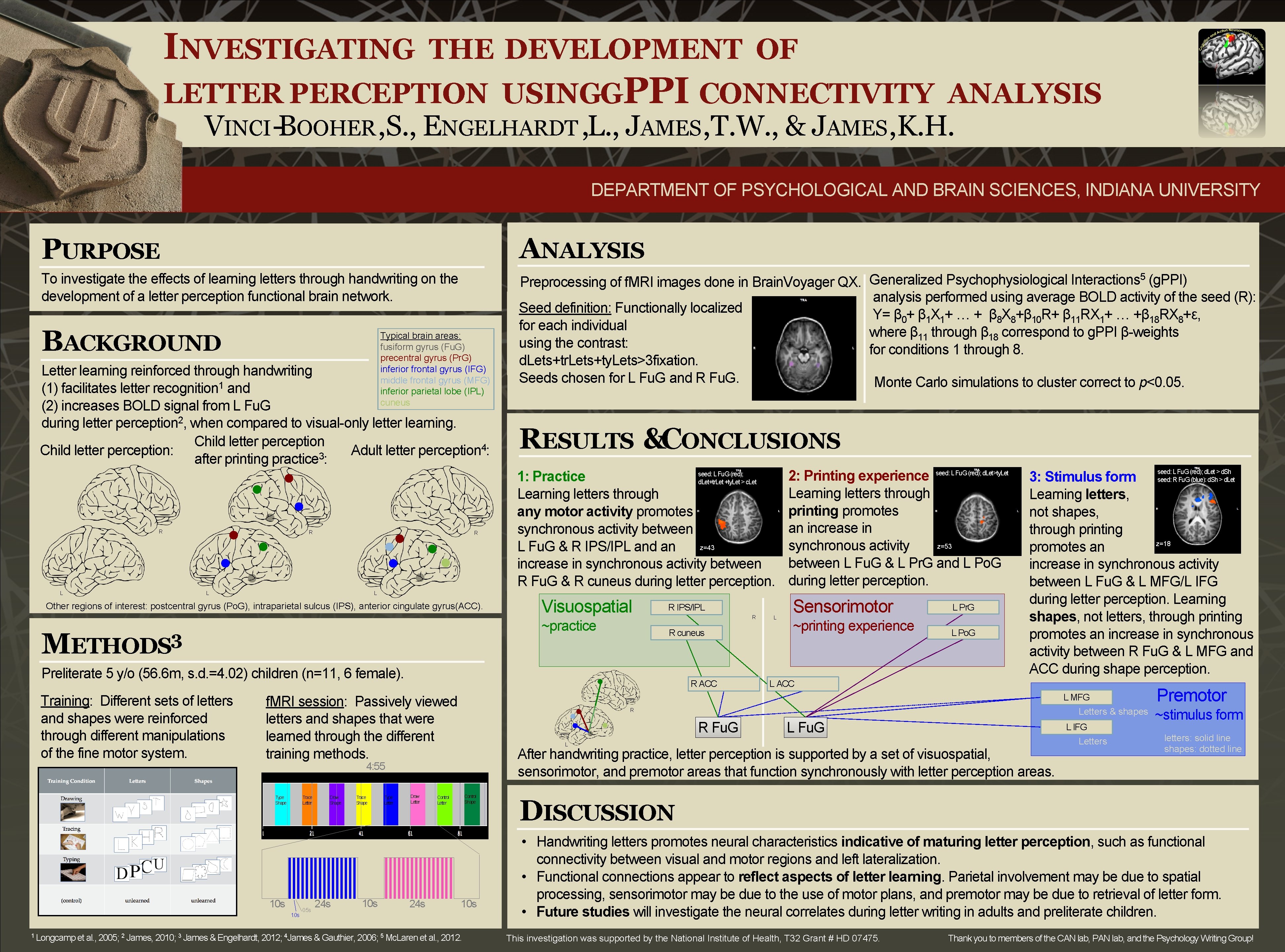 INVESTIGATING THE DEVELOPMENT OF LETTER PERCEPTION USINGGPPI CONNECTIVITY ANALYSIS VINCI -BOOHER , S. ,