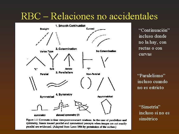 RBC – Relaciones no accidentales “Continuación” incluso donde no la hay, con rectas o