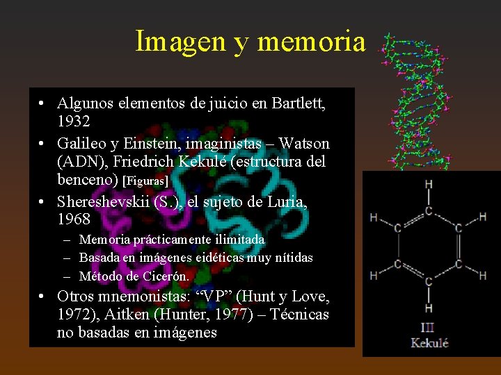 Imagen y memoria • Algunos elementos de juicio en Bartlett, 1932 • Galileo y