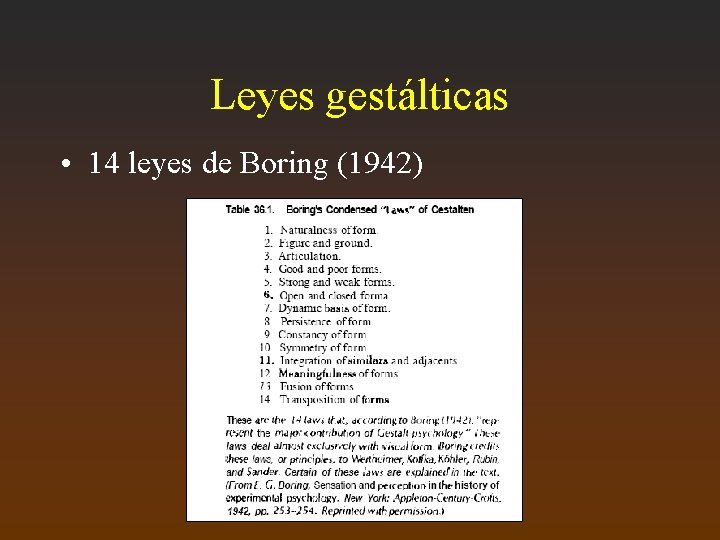 Leyes gestálticas • 14 leyes de Boring (1942) 