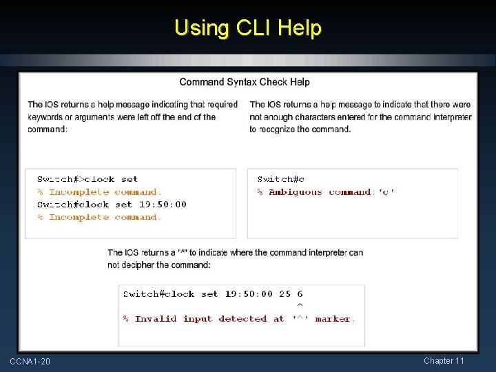 Using CLI Help CCNA 1 -20 Chapter 11 