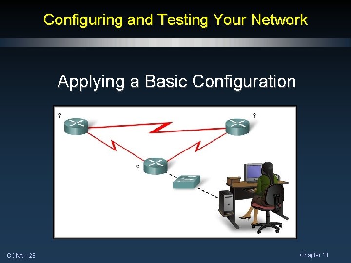 Configuring and Testing Your Network Applying a Basic Configuration CCNA 1 -28 Chapter 11