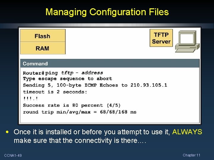 Managing Configuration Files • Once it is installed or before you attempt to use