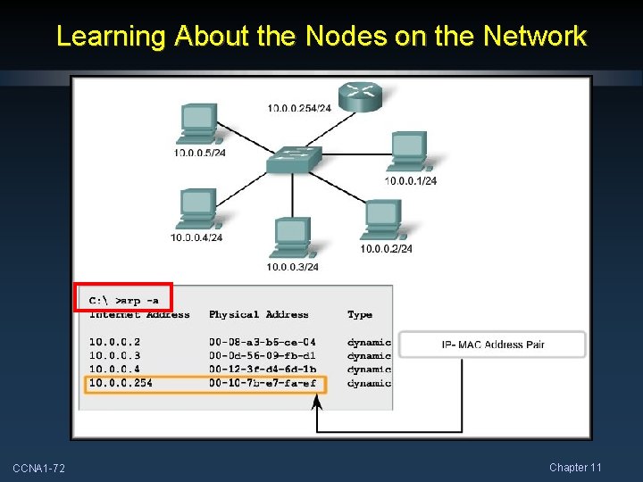 Learning About the Nodes on the Network CCNA 1 -72 Chapter 11 