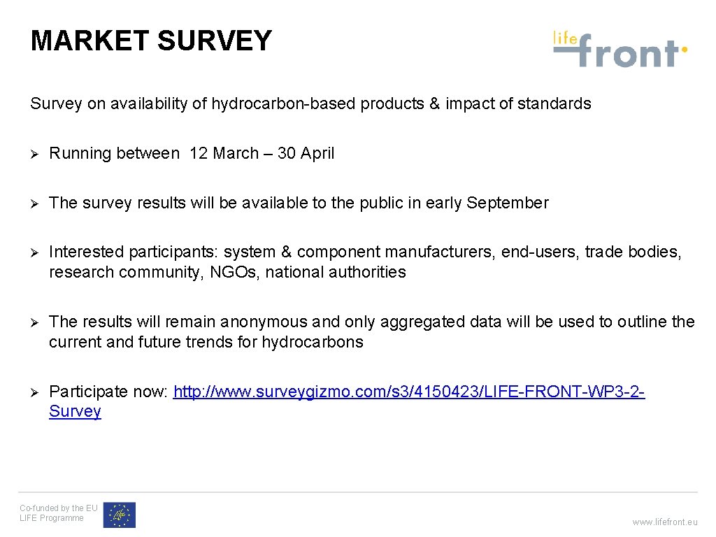 MARKET SURVEY Survey on availability of hydrocarbon-based products & impact of standards Ø Running