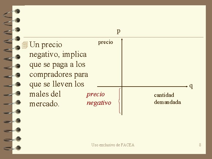 p 4 Un precio negativo, implica que se paga a los compradores para que