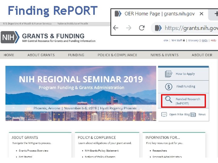 Finding Re. PORT 