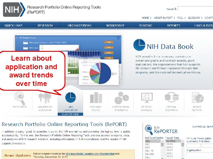 Learn about application and award trends over time How can I learn more about