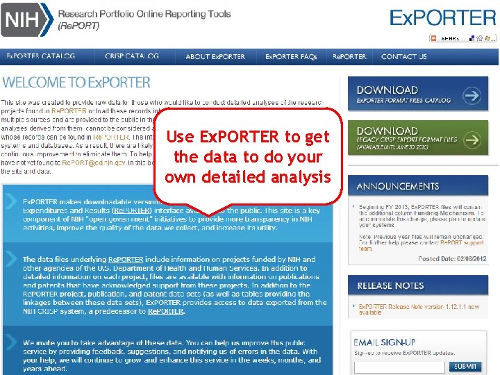 Use Ex. PORTER to get the data to do your own detailed analysis 