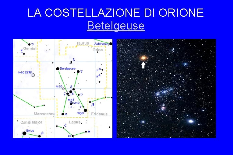 LA COSTELLAZIONE DI ORIONE Betelgeuse 