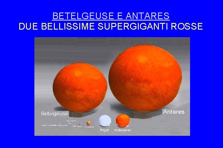 BETELGEUSE E ANTARES DUE BELLISSIME SUPERGIGANTI ROSSE 