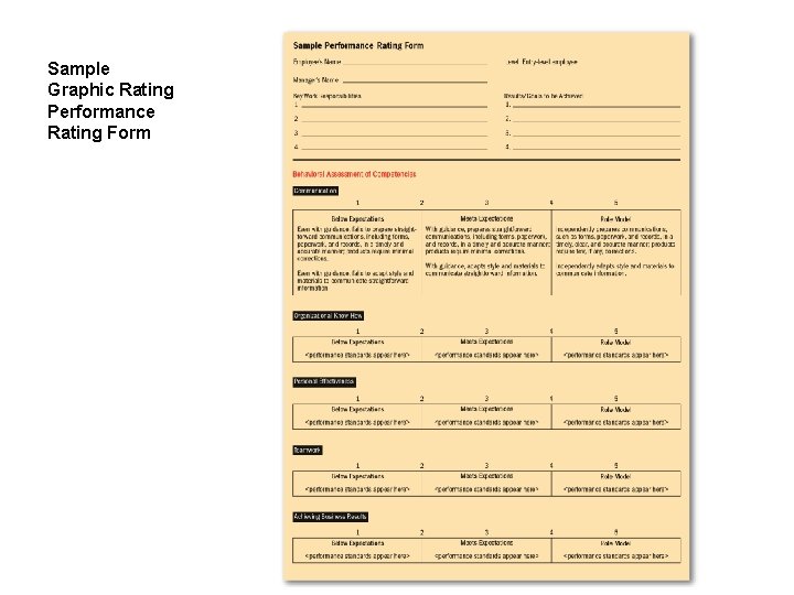 Sample Graphic Rating Performance Rating Form 