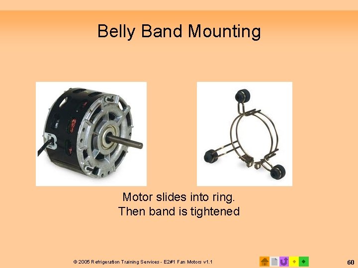 Belly Band Mounting Motor slides into ring. Then band is tightened © 2005 Refrigeration