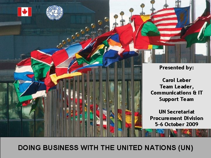 Presented by: Carol Leber Team Leader, Communications & IT Support Team DOING BUSINESS WITH