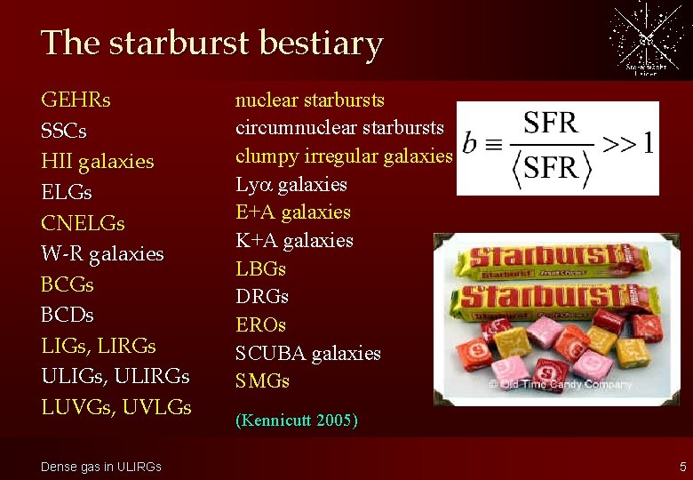 The starburst bestiary GEHRs SSCs HII galaxies ELGs CNELGs W-R galaxies BCGs BCDs LIGs,